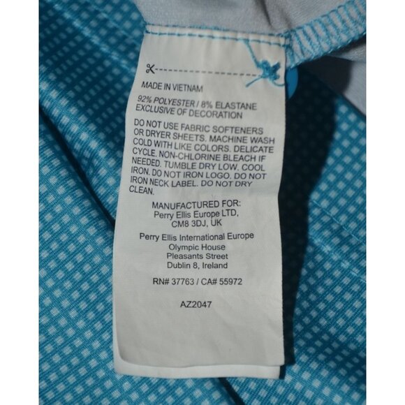 Callaway Opti Dri Men's Swing Tech Blue Micro Check Polo Golfing Shirt Size 2XLT - Picture 8 of 9